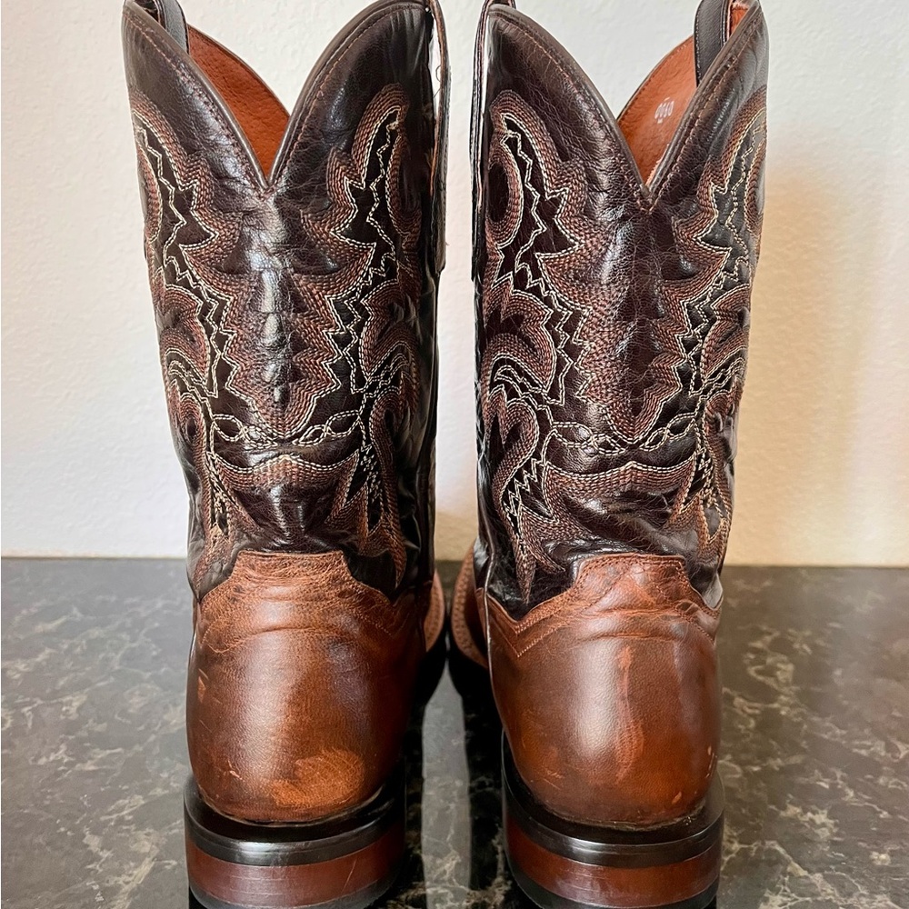 DAN POST MEN'S 11" FRANKLIN BROWN LEATHER SQUARE TOE WESTERN BOOT - Picture 4 of 8